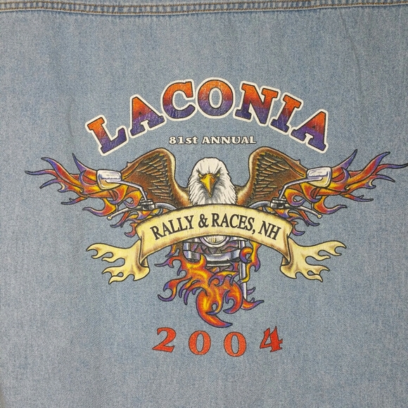 Vintage 2004 Laconia NH Denim Vest Jacket Size XL - Picture 4 of 10